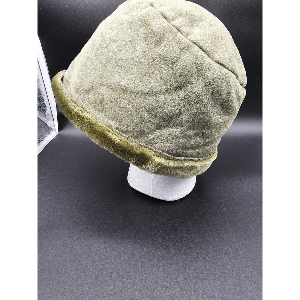 Travel Smith Womens Faux Fur Lined Winter Bucket Hat Army Green - Picture 3 of 8